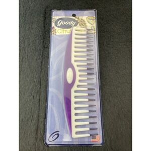 Y2K Vtg Citrus Goody Wide Tooth Detangling Comb Color Dipped White Purple 7" NOS